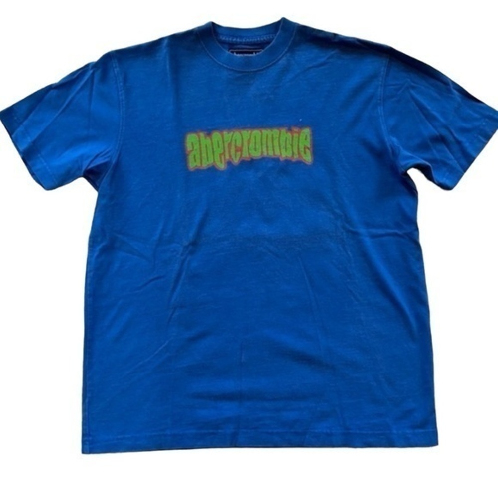 ABERCROMBIE & FITCH Blue Short Sleeve Basketball‎ Youth Tee Shirt Size Large